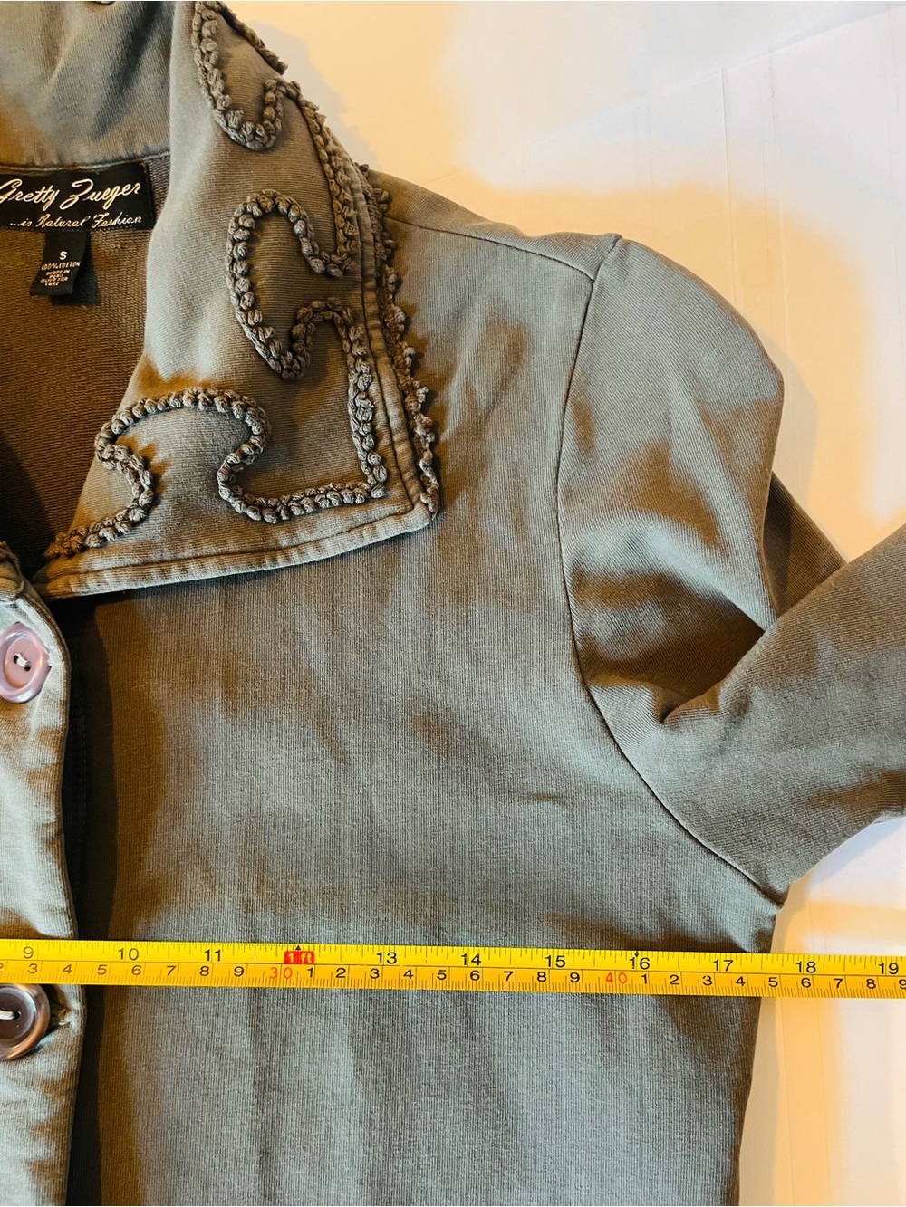 Gretty Zueger Embroidered Longline Jacket Bohemian Western Button Cotton Peru S - Picture 14 of 15